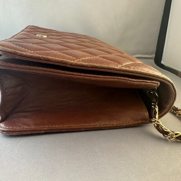 👜 Vintage Jay Herbert Brown Quilted Leather Shoulder Bag - So Soft - Picture 9 of 12